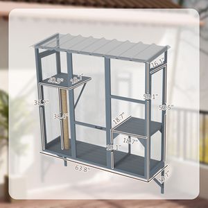 Catio da Finestra Moderno per 2-3 Gatti di Taglia Grande da Interno con 2 Piattaforme per Saltare e Tiragraffi per Giocare e Riposare, Adatto a Gatti di Taglia Media - Product Image 3