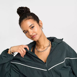 Drawstring Solid Eco-Friendly Lightweight <b>Wind</b> <b>Breaker</b> Set Women's Plus Size Summer Tracksuit Sporty Crop Jacket Jogger - Product Image 5