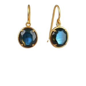 Natural Labradorite Stone Earring 925 Solid <b>Sterling</b> <b>Silver</b> Earring Jewelry for Women And Girls - Product Image 1