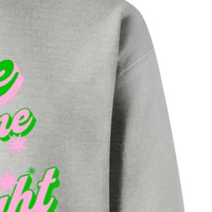 Sudadera Gris con Estampado One Nine Oh Eight, Cuello Redondo, Manga Larga, Puños Acanalados, Informal, para Mujer, Top de Felpa, Moda Urbana - Product Image 2
