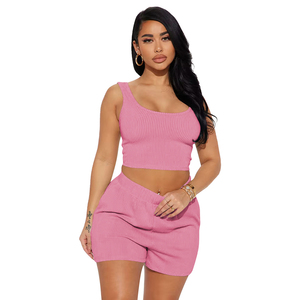 Lightweight Summer Clothes For Women Two Piece Outfit Matching Tank Top And Summer Casual Shorts <b>Set</b> Womens <b>Sets</b> - Product Image 2