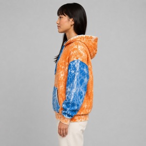 Sudadera con Capucha para Mujer, Estilo Moderno, Lavado Ácido, Tela de Felpa Suave, Acabado Único, Comodidad Diaria para un Estilo Informal - Product Image 2