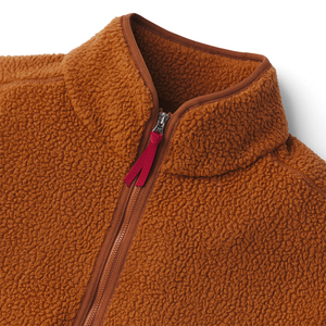 Custom <b>Men</b> High-Pile Sherpa Fleece <b>Pullover</b> Quarter-Zip Heavyweight Winter <b>Jacket</b> Outdoor Hiking Teddy Fleece Anorak Coat - Product Image 6