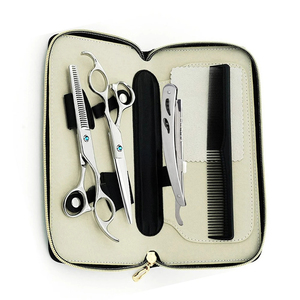 Kit Profesional de Peluquería para Barbero: Tijeras de Entresacar de Acero Inoxidable Pulido Espejo, Tijeras Afiladas, Peine Recto y Tijeras de Corte Recto para Salón - Product Image 3