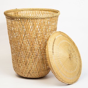 Cesto de basura de cocina, cesta de bambú tejida con tapa, oferta especial, cestas tejidas a mano, contenedor decorativo para el hogar - Product Image 5