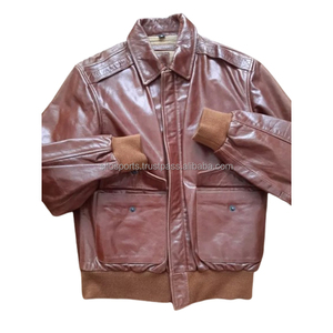 2025 OEM Custom-Made Brown Cowhide Men's Motorbike Leather <b>Jacket</b> Low MOQ Top-Selling Waterproof High Quality Fashionable Design - Product Image 6