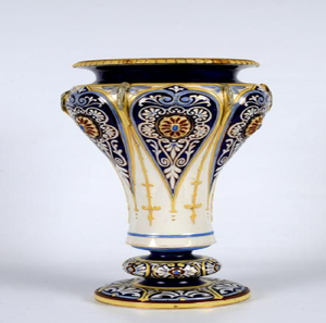 Vase marron exquis orné de motifs en filigrane doré complexes et de poignées classiques, disponible à prix de gros. - Product Image 5