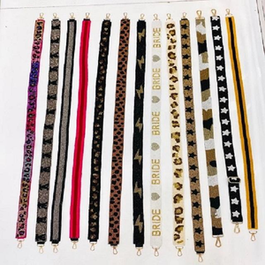 Correas de Bolso de Mujer de Paja de Arroz Hechas a Mano con Cuentas de Semillas, Bordadas y Esmaltadas, de Diseño Exclusivo Indio, para Mardi Gras - Product Image 4