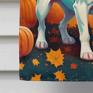 Blanco Pit Bull Terrier otoño casa bandera gran porche manga poste decorativo patio Banner ilustraciones Multicolor pared colgante poliéster - Product Image 4