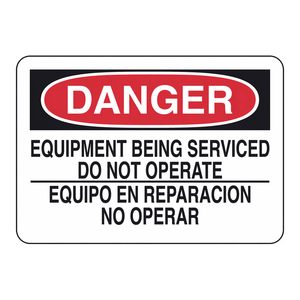 Panneau d'avertissement de danger bilingue triangulaire pour les zones de travail industrielles - Product Image 1
