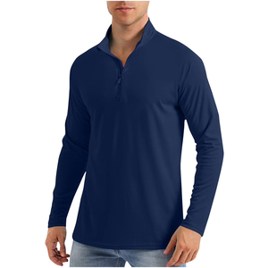 Rash Guard Custom Factory OEM Service Leisure <b>Tops</b> <b>Mock</b> <b>Neck</b> for Men High Quality Cotton Half Zip cotton blended Leisure <b>Tops</b> - Product Image 5