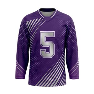 Camiseta de Hockey sobre Hielo con Rayas Diagonales en Morado Oscuro, Malla Transpirable, Uniforme de Entrenamiento, Manga Larga - Product Image 2