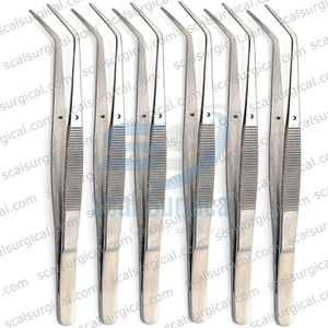 Pinzas de Acero Inoxidable con Mordazas Anguladas y Dentadas para Laboratorio Dental e Instrumentos Quirúrgicos Veterinarios - Product Image 6
