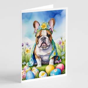 Lunatique A7 taille 5x7 cartes de voeux vierges paquet de 8 bouledogue anglais conception de chasse aux œufs de Pâques avec enveloppes - Product Image 1