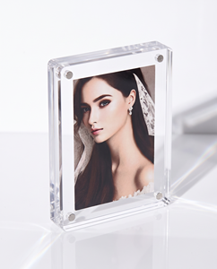 Modern Square & Heart Eco-Friendly Acrylic Magnetic <b>Photo</b> <b>Frame</b> with <b>Multiple</b> Sizes (8.5x11 to 4x6 Inches) - Product Image 1