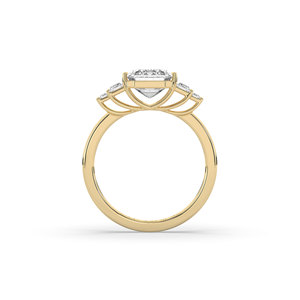 Luxeshine Women's 3Ct Lab Grown <b>Emerald</b> Diamond <b>Ring</b> VS1 IGI Certified Brilliant 925 Sterling <b>Silver</b> Yellow Rose Engagement - Product Image 4