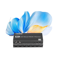 SYONG 4K HDMI Multiviewer 4x2, commutateur multi-vues quad, commutation transparente 4 entrées 2 sorties, sortie audio 3,5 mm, prise en charge 4K 30 Hz, pour PS4/PC/DVD