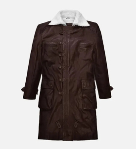 New Best High Style Winter <b>Men's</b> Sheepskin Leather Coat Brown <b>Long</b> Fur Coat With Customized Design And 100% Quality Material - Product Image 3