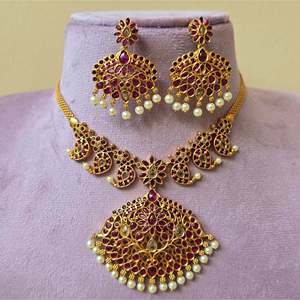 24K Gold Plated Designer Fashion Jewelry Set-Trendy Earring and Necklace Set - Product Image 1