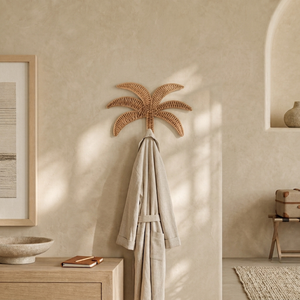 Gancho de Pared de Ratán Hecho a Mano con Forma de Palmera, Fabricante OEM ODM, Colgador Decorativo Personalizado para Abrigos, Toallas y Llaves, Venta al Por Mayor - Product Image 2