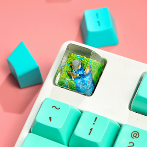 คีย์แคปช่างฝีมือแห่งป่าลึกลับ, คีย์แคปแบบกำหนดเอง, คีย์แคปอนิเมะน่ารัก, คีย์แคปสีเขียว, ชุดคีย์แคป, คีย์แคปไม้ - Product Image 6