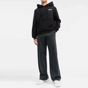 <b>Men</b> <b>Black</b> Hooded Zip-Up Fleece Breathable Casual Regular Fit Winter Streetwear <b>Sweatshirt</b> - Product Image 3