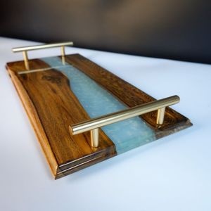 Nueva llegada: Bandejas decorativas de resina epoxi y madera, bandejas de madera y resina, bandejas de epoxi a un precio muy bueno de fábrica. - Product Image 3