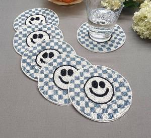 Zodiac <b>Seed</b> Beaded Glass Eco-Friendly Handmade Contemporary Customizable Coaster Set for Dining Coffee Tables Embroidery <b>Mats</b> - Product Image 2