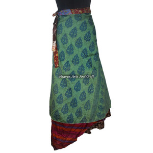 New Wholesale Lot 5 Women Hippie Gypsy Long Wrap Silk <b>Skirt</b> Sarong Reversible Vintage Silk Magic Wrap <b>Skirt</b> 38 Inch Women <b>Boho</b> - Product Image 1