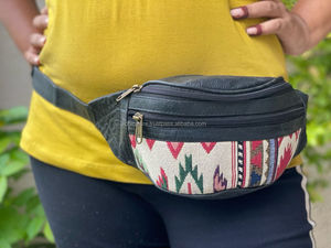 Eco-Friendly Luxury Design Bumbag Cross Body Designer Jacquard Kilim <b>Leather</b> Luxury Waist <b>Bags</b> Belt Fanny Pack <b>Bum</b> Waist Pocket - Product Image 2
