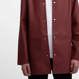 <b>Rain</b> <b>Jacket</b> Waterproof Hooded <b>Long</b> Windproof PU PVC Outdoor Durable Lightweight Protective Stand Collar Thin OEM Custom - Product Image 5