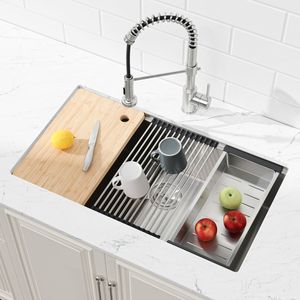 Lavello da Cucina Artigianale in Acciaio Inox 84x48 cm, Vasca Singola Sottopiano con Tagliere e Scolapiatti, Colore Nero - Product Image 4
