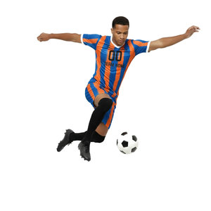 Nuevas camisetas de fútbol personalizadas de alta calidad unisex, a rayas, transpirables, con protección UV, conjuntos de uniformes de fútbol. - Product Image 2