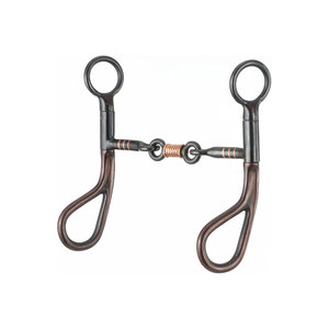 Mors de cheval en cuivre avec articulation à ressort et boucles pour l'équitation - Product Image 1