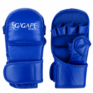 Guantes de Sparring MMA Personalizados, Guantes de Entrenamiento de Piel Sintética, Guantes de Lucha con <span class=keywords><strong>Palma</strong></span> Abierta, Guantes de Grappling, Equipo de Artes Marciales, Azul Rey - Product Image 1