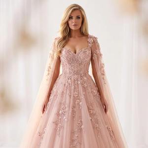 Vestido de Noche Glamuroso con Lentejuelas Brillantes y Rayas Verticales, Vestido Largo de Lujo con Cuello Alto y Mangas Largas, Bordado a Mano, para Gala o Banquete - Product Image 1