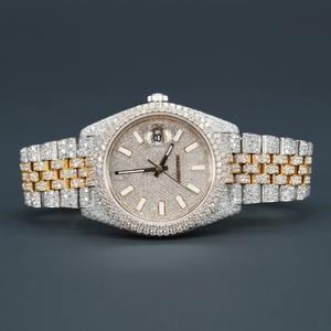 VVS Clarity Unisex Moissanite Diamond Luxury <b>Watch</b> <b>18K</b> <b>Gold</b> 925 Sterling Silver Two Tone Quartz Movement Fashion Jewelry - Product Image 5