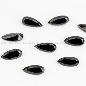 8 Diamantes Sueltos Negros Naturales de Corte Pera de 5 mm, Opacos, para la Elaboración de Joyería Personalizada como Anillos, Pendientes, Colgantes y Collares - Product Image 4