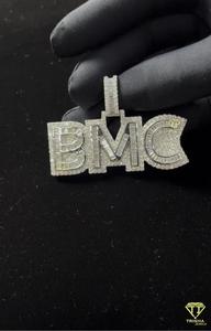 Pendentif personnalisé « BMC » en lettres, collier hip-hop glacé, couleur or ou argent, bijou personnalisé, cadeau - Product Image 4