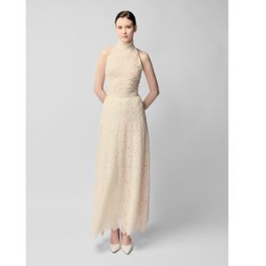 Falda Midi ELARA de Vietnam de Alta Tendencia, Hermosa, con Cintura Natural, Maxi, Antiarrugas, Estándar, con Decoración de Encaje, ODM - Product Image 1