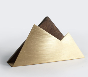 Porte-papier décoratif en métal élégant avec base en bois, parfait pour la décoration de table à la maison, à l'hôtel, au restaurant, pour les mariages et les événements - Product Image 3