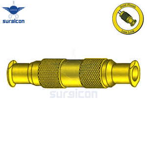 Adaptador de Transferencia Quirúrgico de Acero Inoxidable con Conexión Luer Lock de 3 cm / 1-1/4 Pulgadas, Acabado Dorado, para Jeringas y Liposucción - Product Image 2
