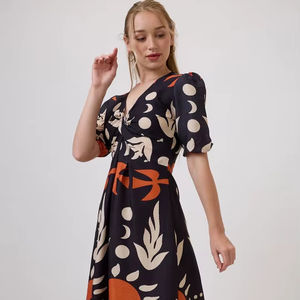 Vestido Midi Formal Holgado de Gasa Estilo Americano para Verano, Elegante y Chic, Vestido de Fiesta para Mujer - Product Image 1