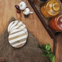 Sous-verres carrés modernes de luxe Casglow Heritage en résine époxy écologique, diamètre 300 mm, épaisseur 5 mm, lavables pour la cuisine