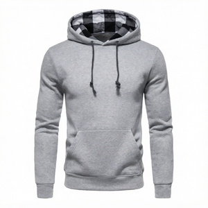 Sweat-shirt à capuche en molleton noir doublé pour homme, avec poche avant, logo personnalisé, vêtements d'hiver - Product Image 6