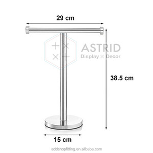 Support de rangement pour comptoir en acier inoxydable brossé Gold-T Porte-papier hygiénique en métal Porte-serviettes pour hôtels pour le rangement esthétique - Product Image 4