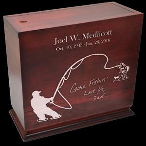 Urna funeraria de madera con acabado cerezo, tamaño grande, para adultos, contenedor para cenizas, recuerdo conmemorativo. - Product Image 1