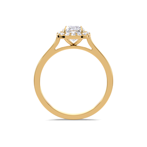 Anillo de Compromiso con Diamante Cultivado en Laboratorio de Corte Cojín de 1.16CT, con Halo, en Oro Amarillo, Blanco y Rosa de 18K, Chapado en Rodio, Anillo Nupcial de Lujo - Product Image 4