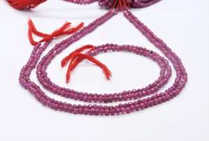AAA Natural <b>Ruby</b> Faceted Rondelle Beads <b>Ruby</b> Beads Rondelle Beads 3MM Pinkish <b>Ruby</b> Beads 13" Faceted Pink <b>Ruby</b> Gemstone Beads - Product Image 4