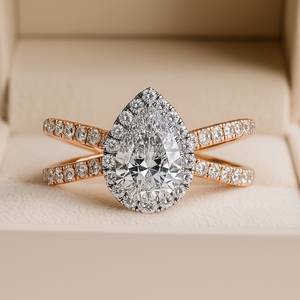 Anillos de moissanita de oro amarillo de 14K y 18K para mujer, anillo de compromiso de corte de pera, joyería fina - Product Image 6